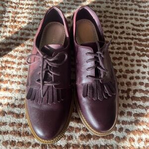 Clark’s Somerset Women's Griffin Mabel Aubergine Leather Lace Oxford Size 7